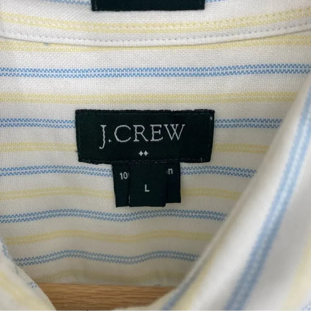 J.CREW‎ Men’s Cotton Long sleeve Stripped Button Down Shirt Office Large